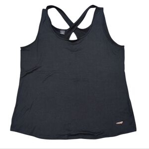 Copper Fit Pro Criss Cross Back Workout Tank Top Buttery Soft Black size Large